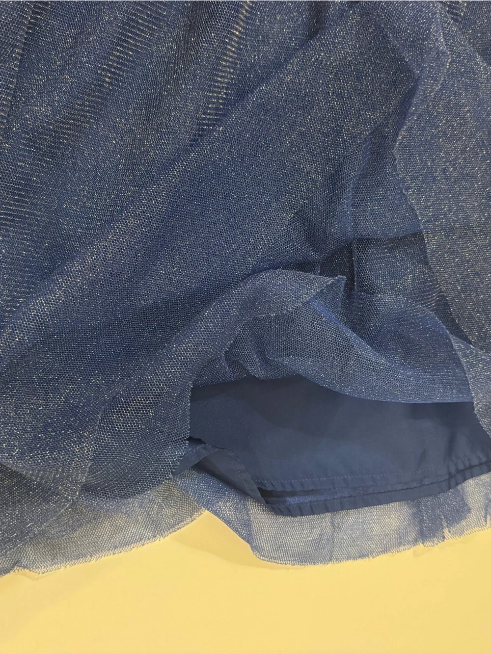 Hanna Andersson Girls Light Blue & Navy Sparkle Tulle Dress Size 6-7